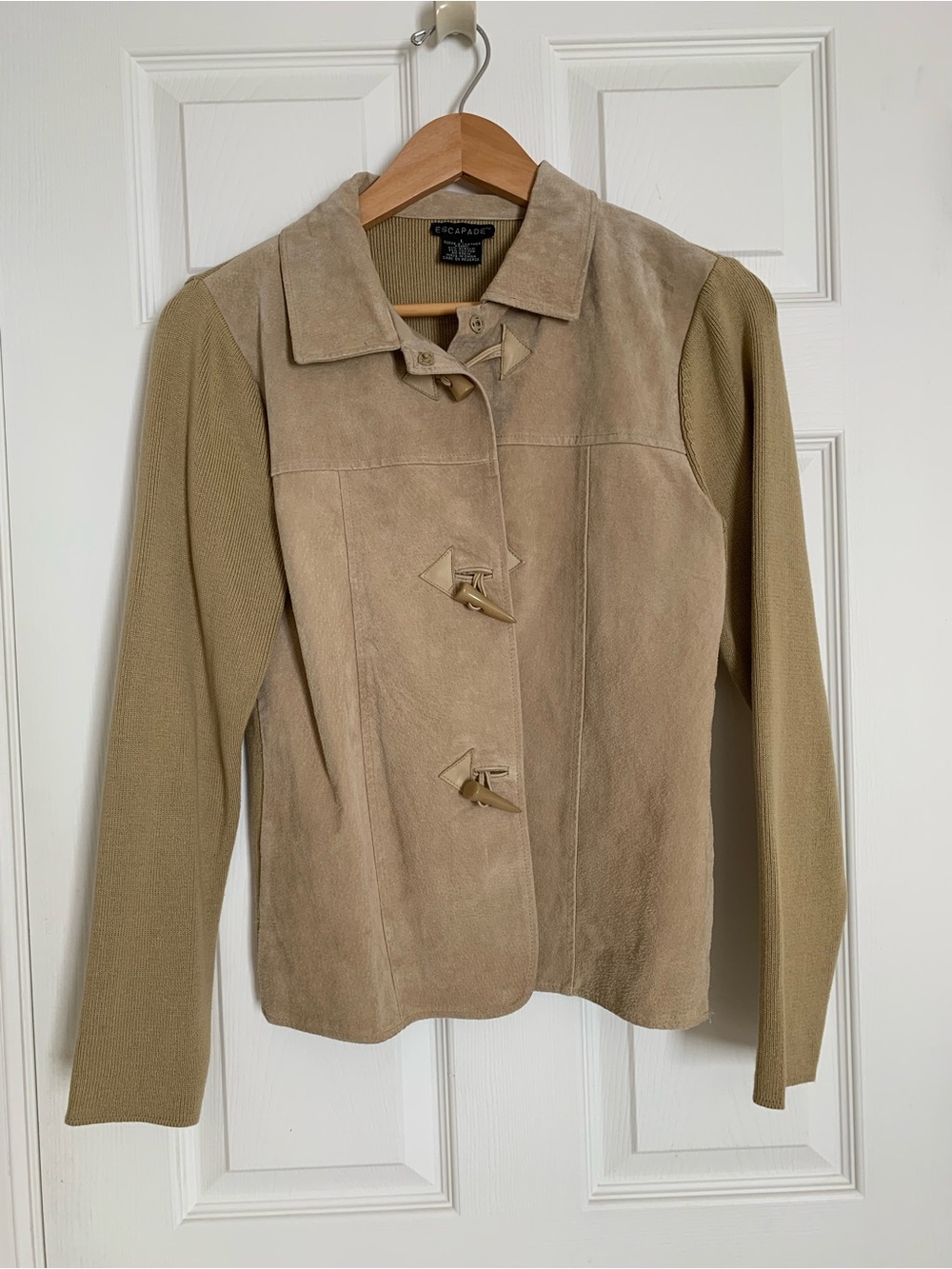 Y2K Suede and knit Beige Toggle Jacket